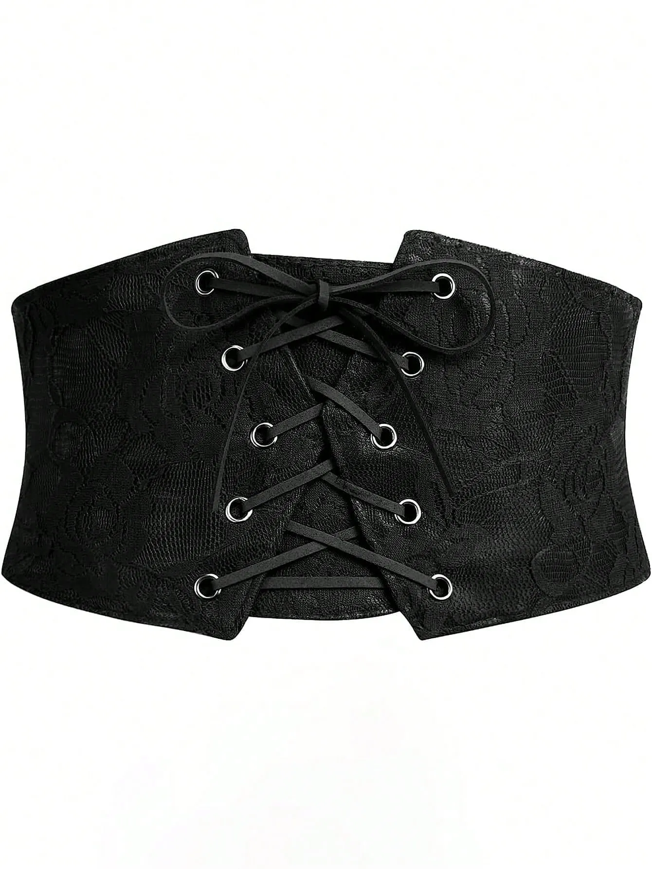 1pc Wide Lace Black Belt - Black