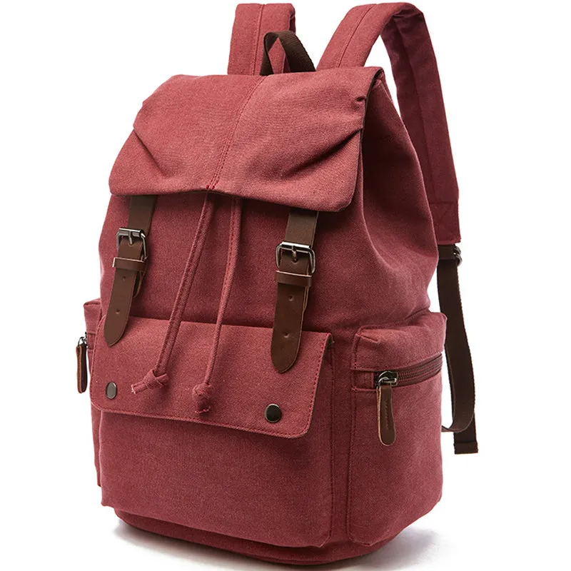 21Inch Canvas Backpacks Leisure Student Drawstring Bag