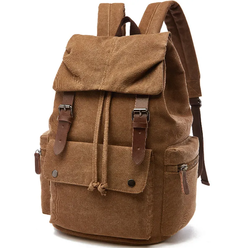 21Inch Canvas Backpacks Leisure Student Drawstring Bag