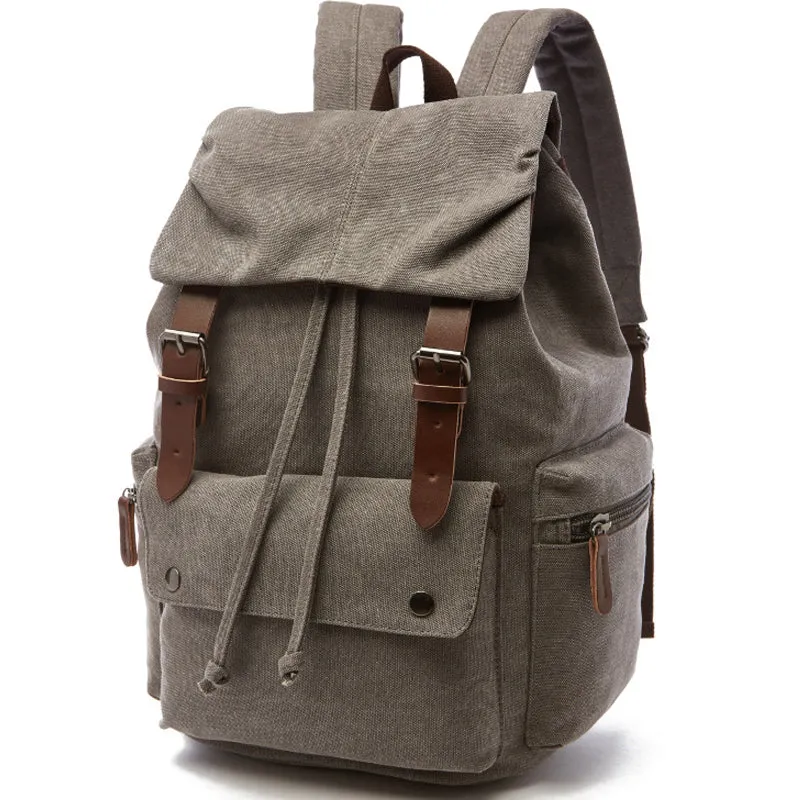 21Inch Canvas Backpacks Leisure Student Drawstring Bag
