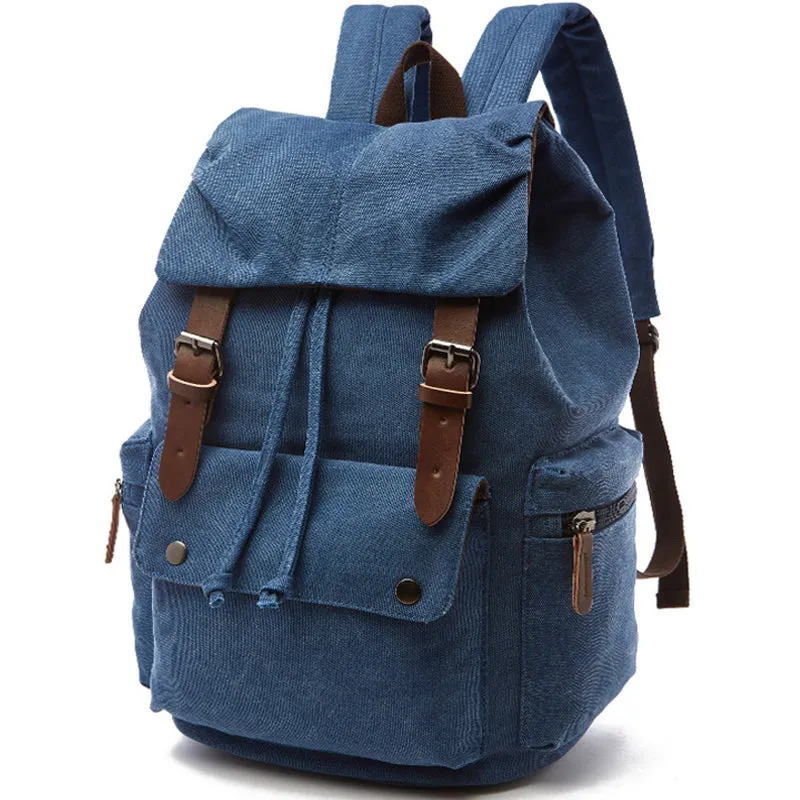 21Inch Canvas Backpacks Leisure Student Drawstring Bag