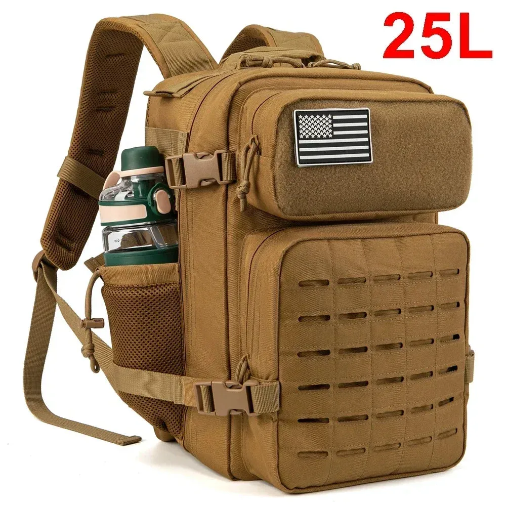 25L Durable Tactical Backpack - Water-Resistant, 25L Capacity, Multi-Compartment Outdoor Daypack