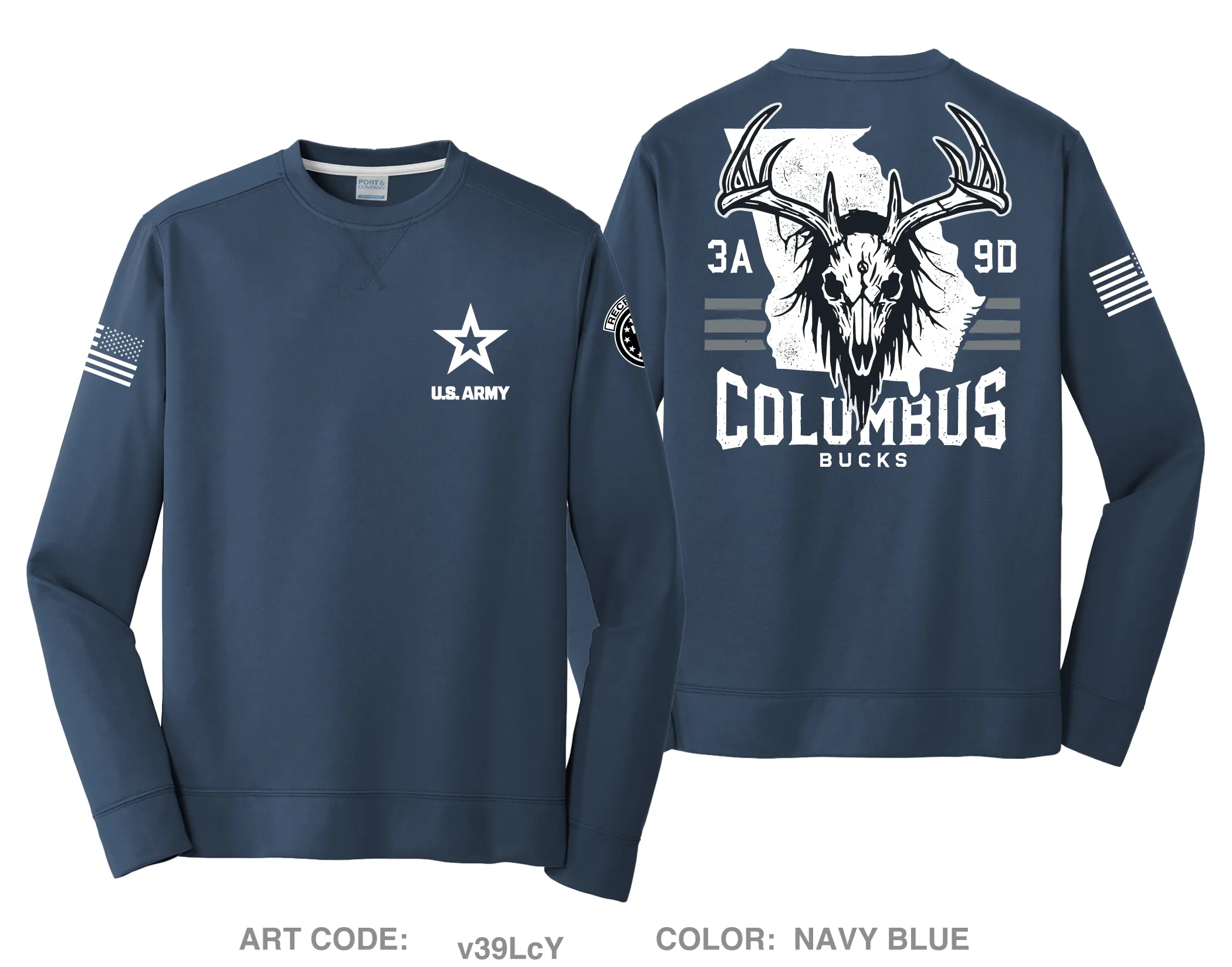 3A9D Core Men's Crewneck Performance Sweatshirt - v39LcY