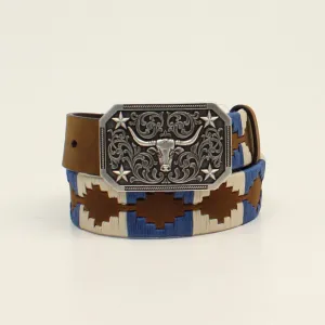 3D Belt Company Toddler Boys' 3D Belt 1 1/4" Southwest Lacing Longhorn Buckle - Brown