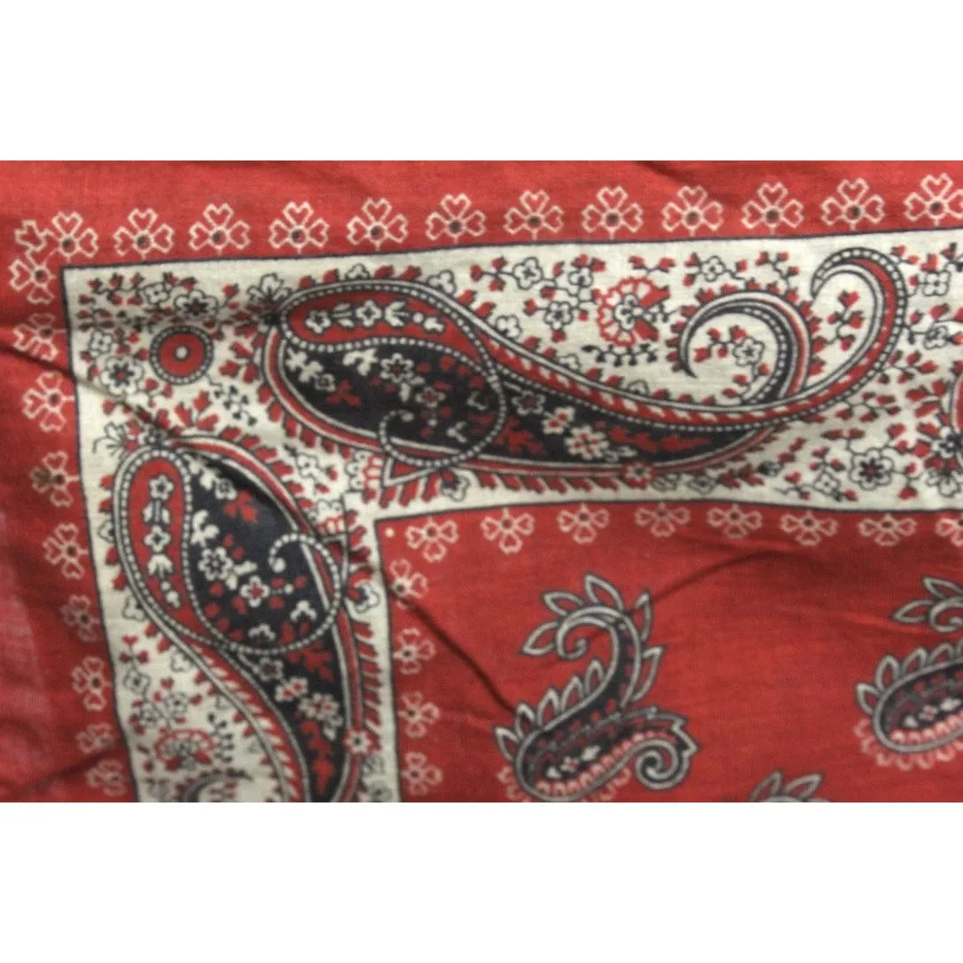 4 Antique Red Cotton Bandanas 23" Selvedge One Size Victorian( made into coat)