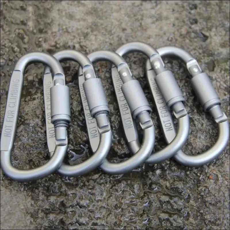 6pcs/lot carabiner travel kit camping equipment alloy aluminum survival gear camp mountaineering