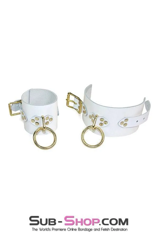 7088A      Heart of Gold Bondage Princess Wrist Cuffs