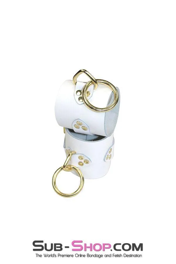 7088A      Heart of Gold Bondage Princess Wrist Cuffs
