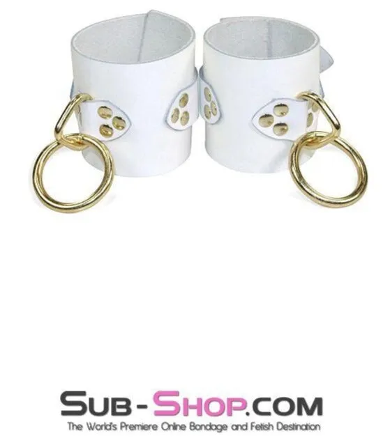 7088A      Heart of Gold Bondage Princess Wrist Cuffs