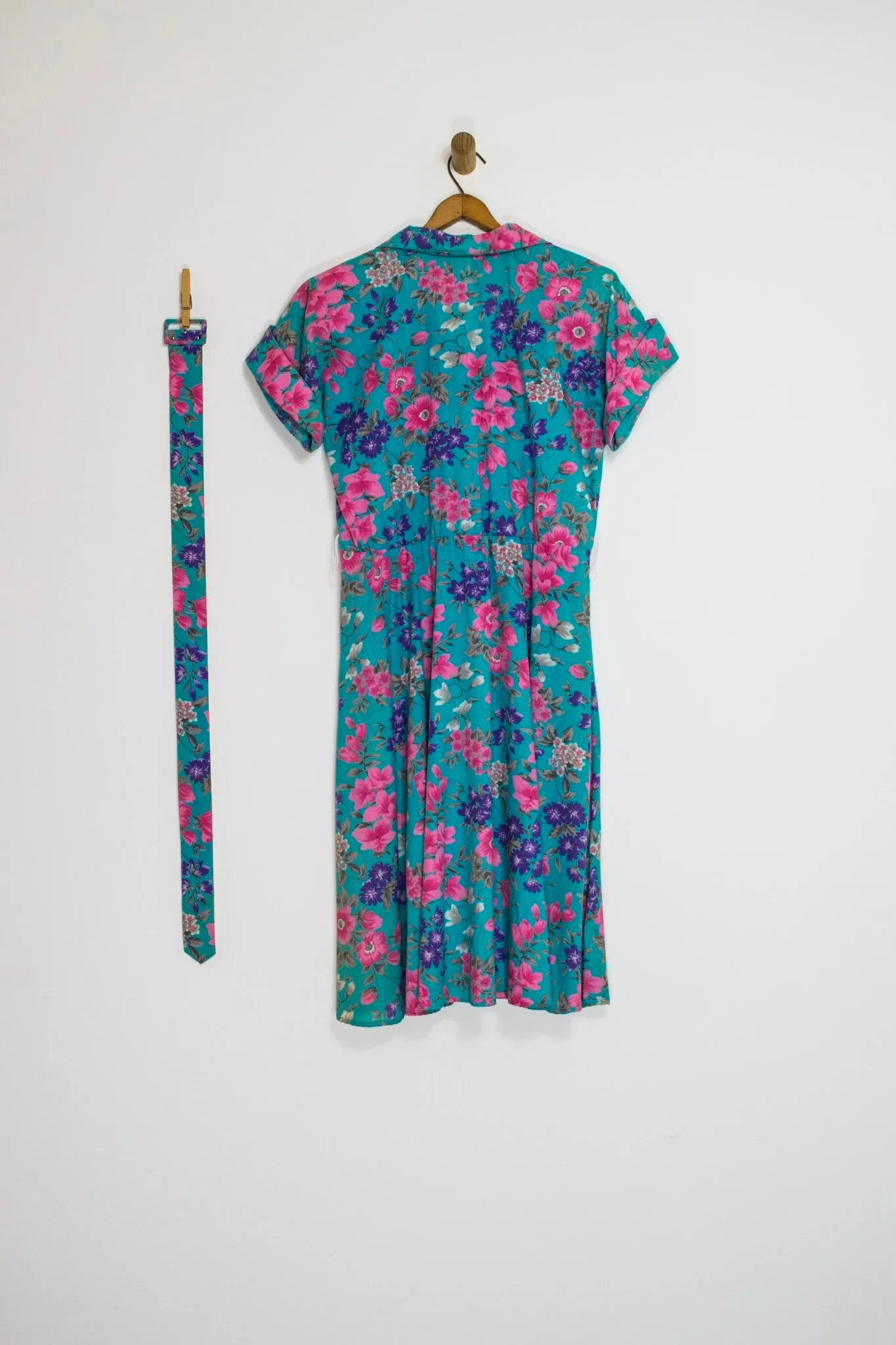 80’s FLORAL SHIRT DRESS / LARGE