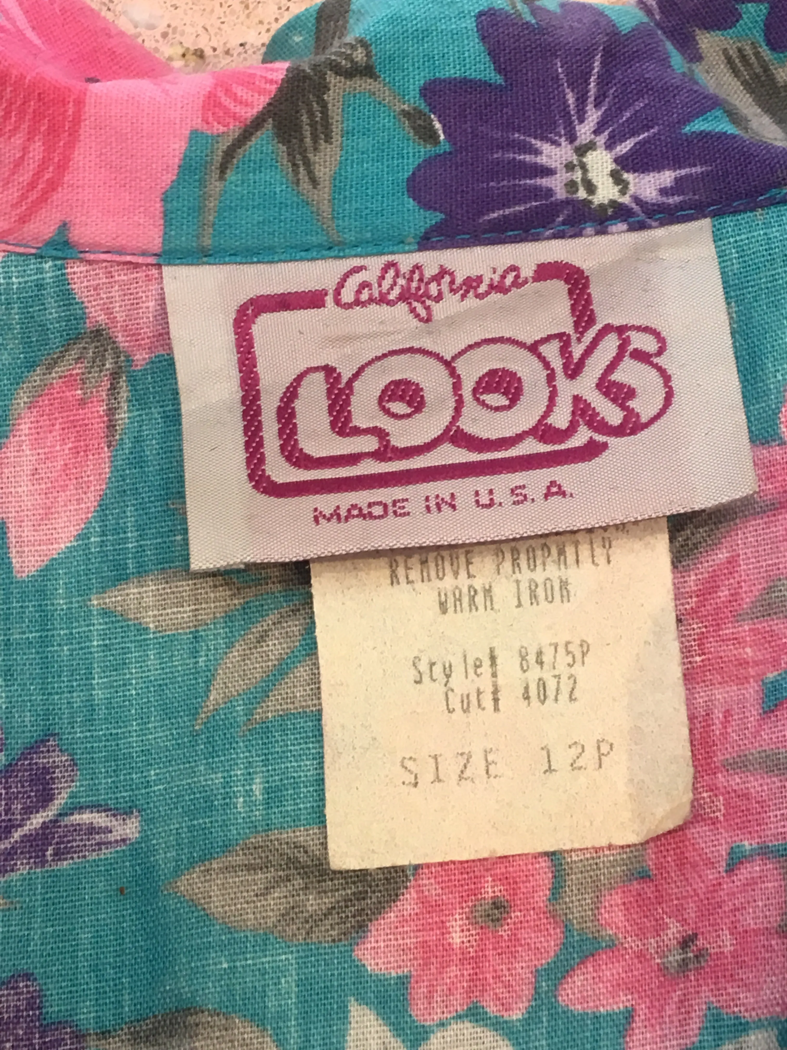 80’s FLORAL SHIRT DRESS / LARGE