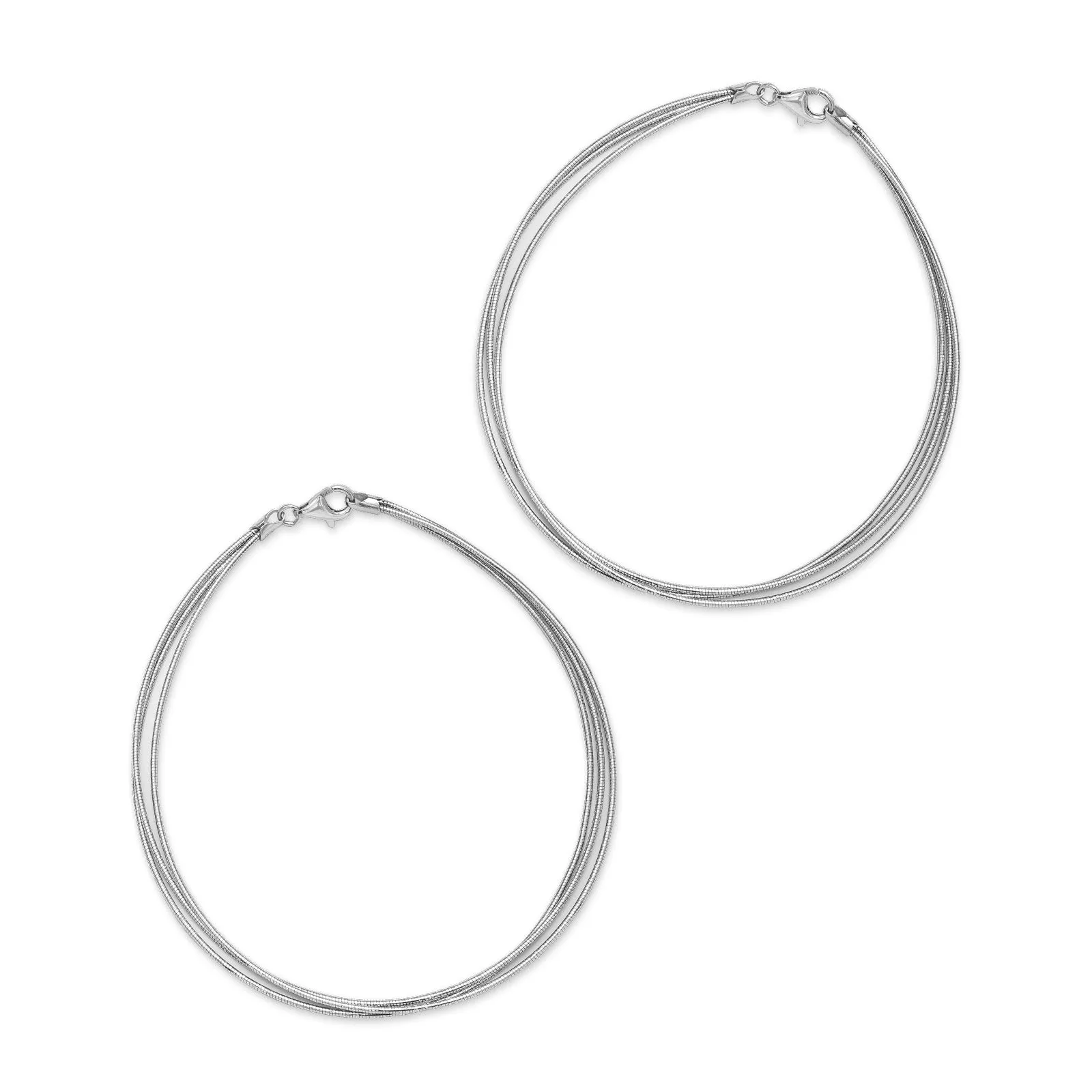 925 Sterling Classic Silver Triple Layer Chain Anklet