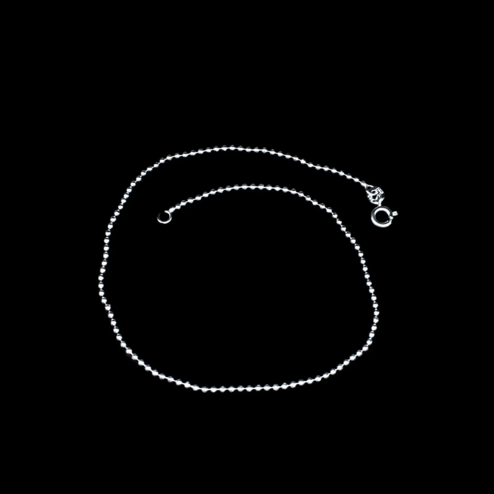 925 Sterling Silver Beaded Girl Women Anklets Ankle Bracelet 10.3"