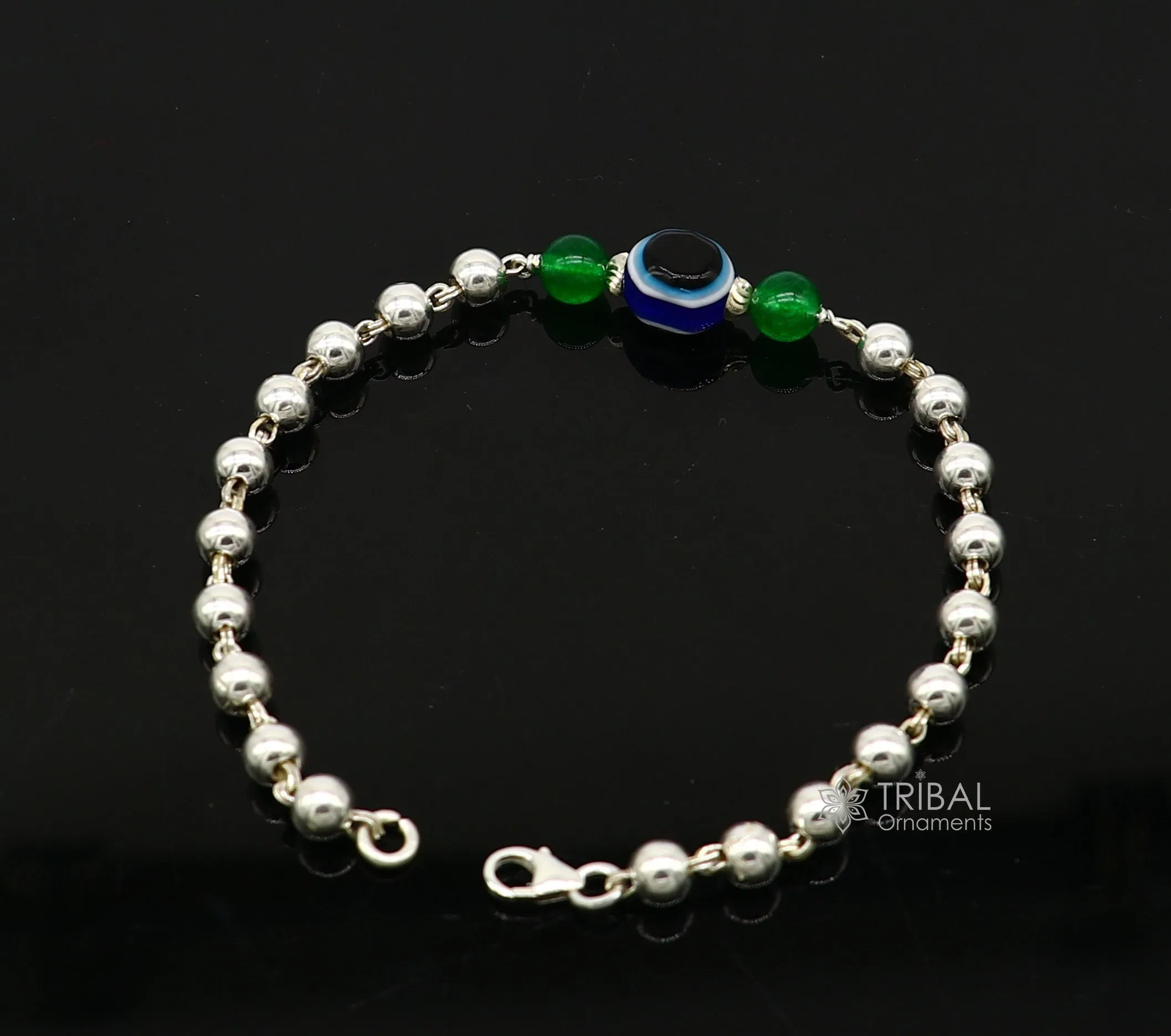 925 sterling silver handmade silver beaded evil eye bracelet, amazing stylish unisex cultural trendy bracelet all sizes jewelry sbr468