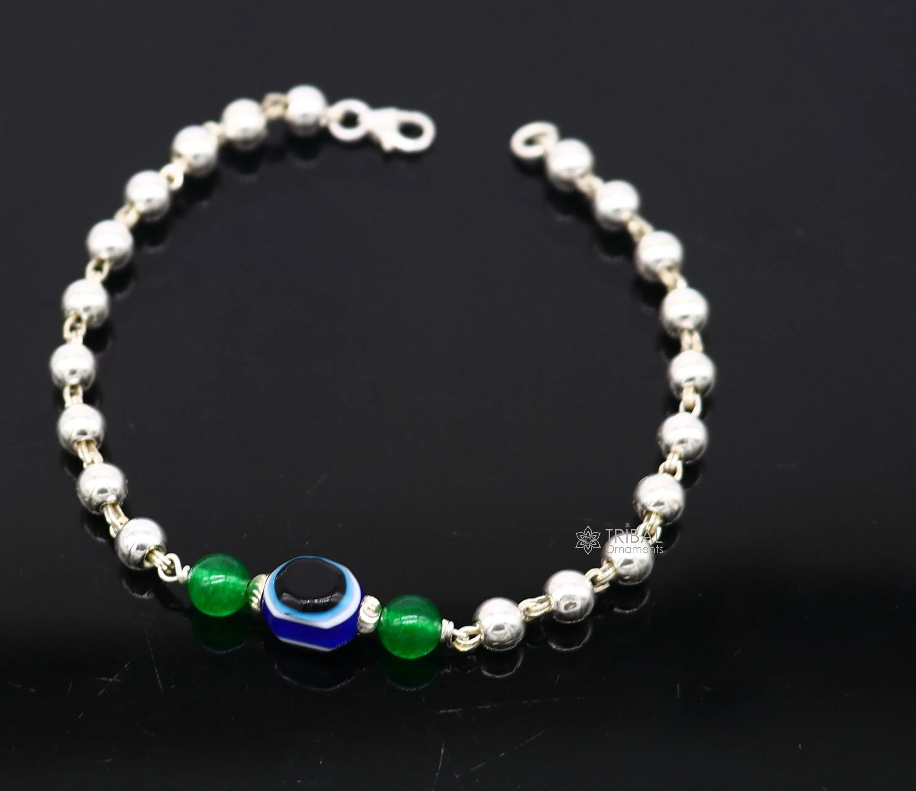 925 sterling silver handmade silver beaded evil eye bracelet, amazing stylish unisex cultural trendy bracelet all sizes jewelry sbr468
