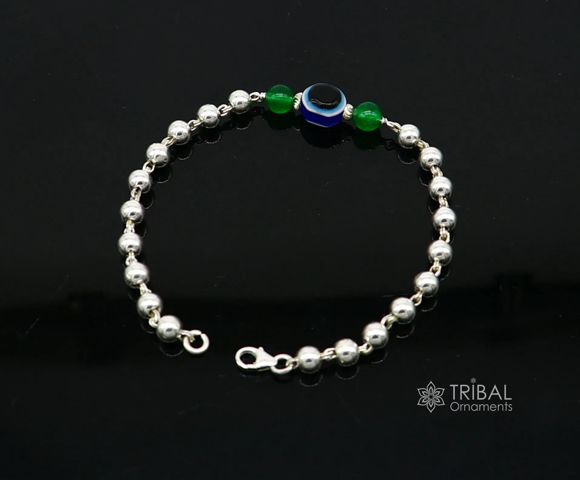 925 sterling silver handmade silver beaded evil eye bracelet, amazing stylish unisex cultural trendy bracelet all sizes jewelry sbr468