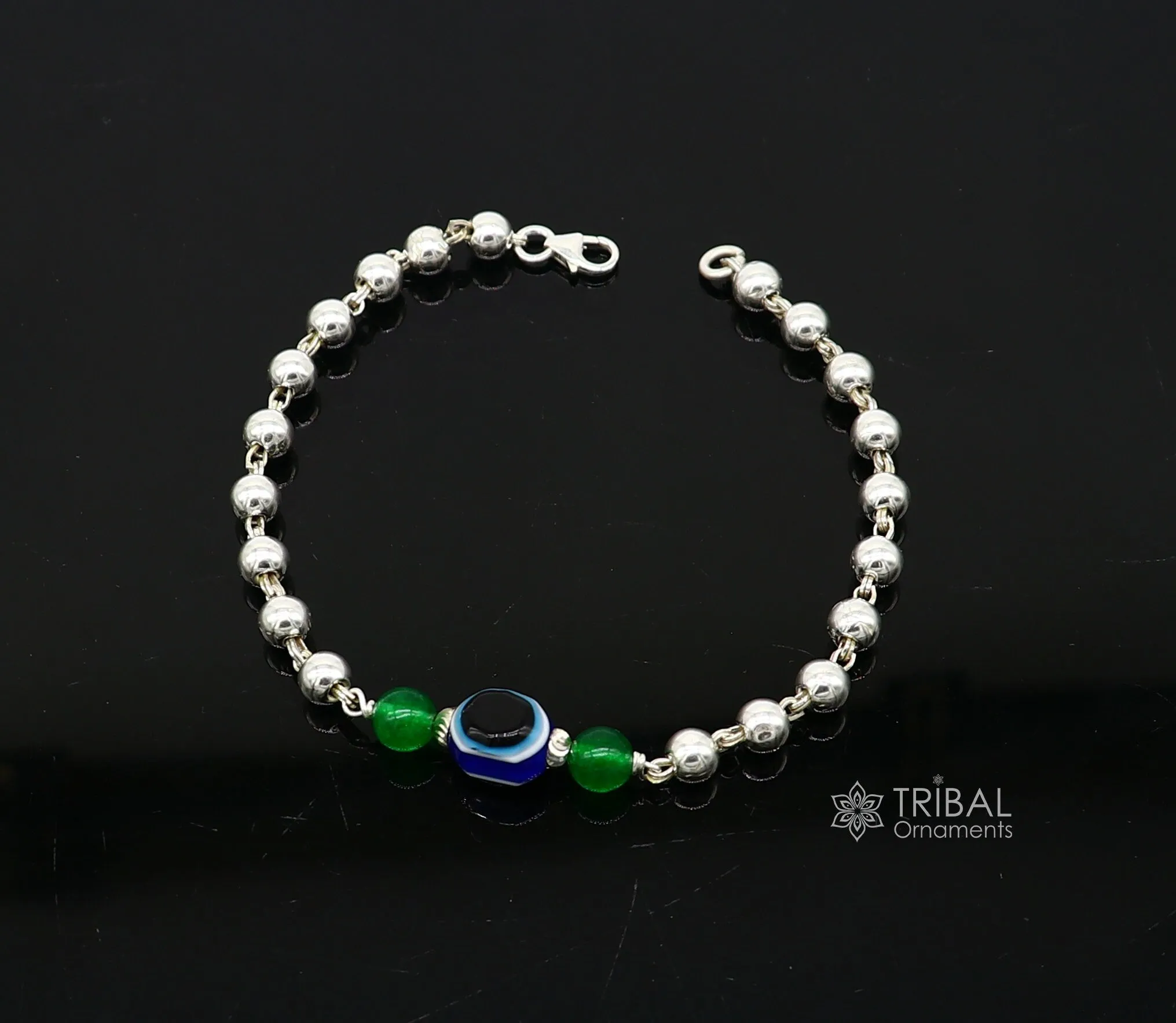 925 sterling silver handmade silver beaded evil eye bracelet, amazing stylish unisex cultural trendy bracelet all sizes jewelry sbr468