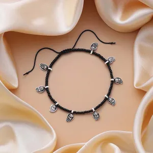 925 Sterling Silver Oxidized Mango Motif Silver Anklet