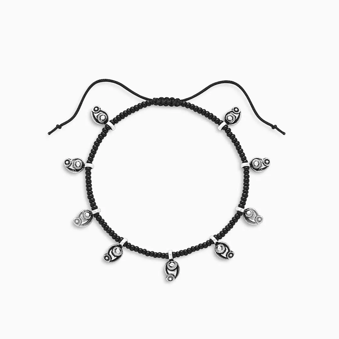 925 Sterling Silver Oxidized Mango Motif Silver Anklet