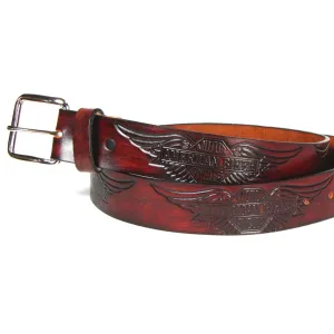 A100  1 1/2" Antique Finish Belt- American Biker Wings