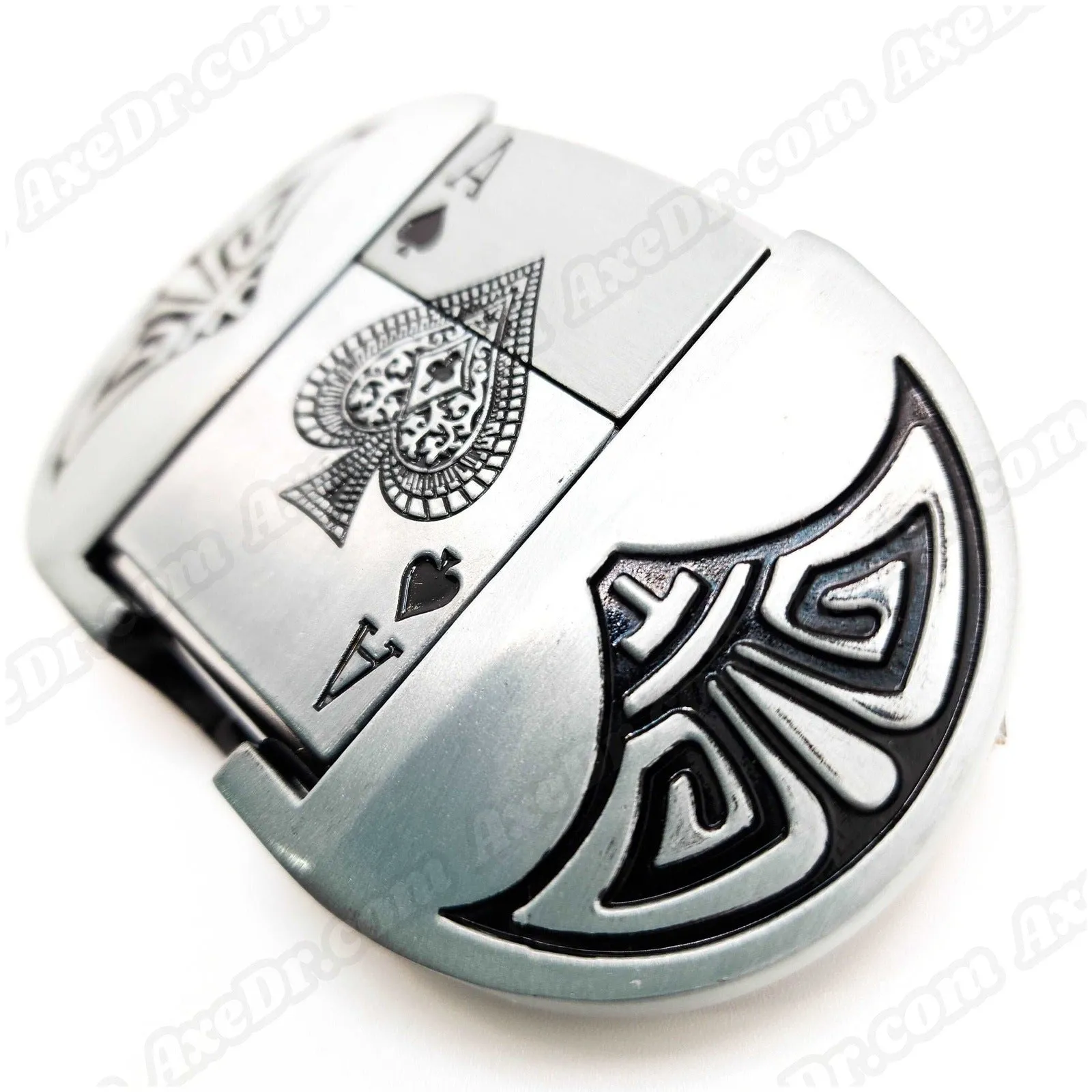 Ace of Spades Lighter Belt Buckle with 100% Vegan Leather Belt