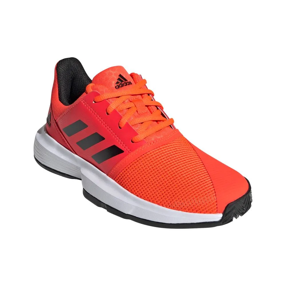 adidas CourtJam XJ Junior Tennis Shoe (Solar Red/Black/White)