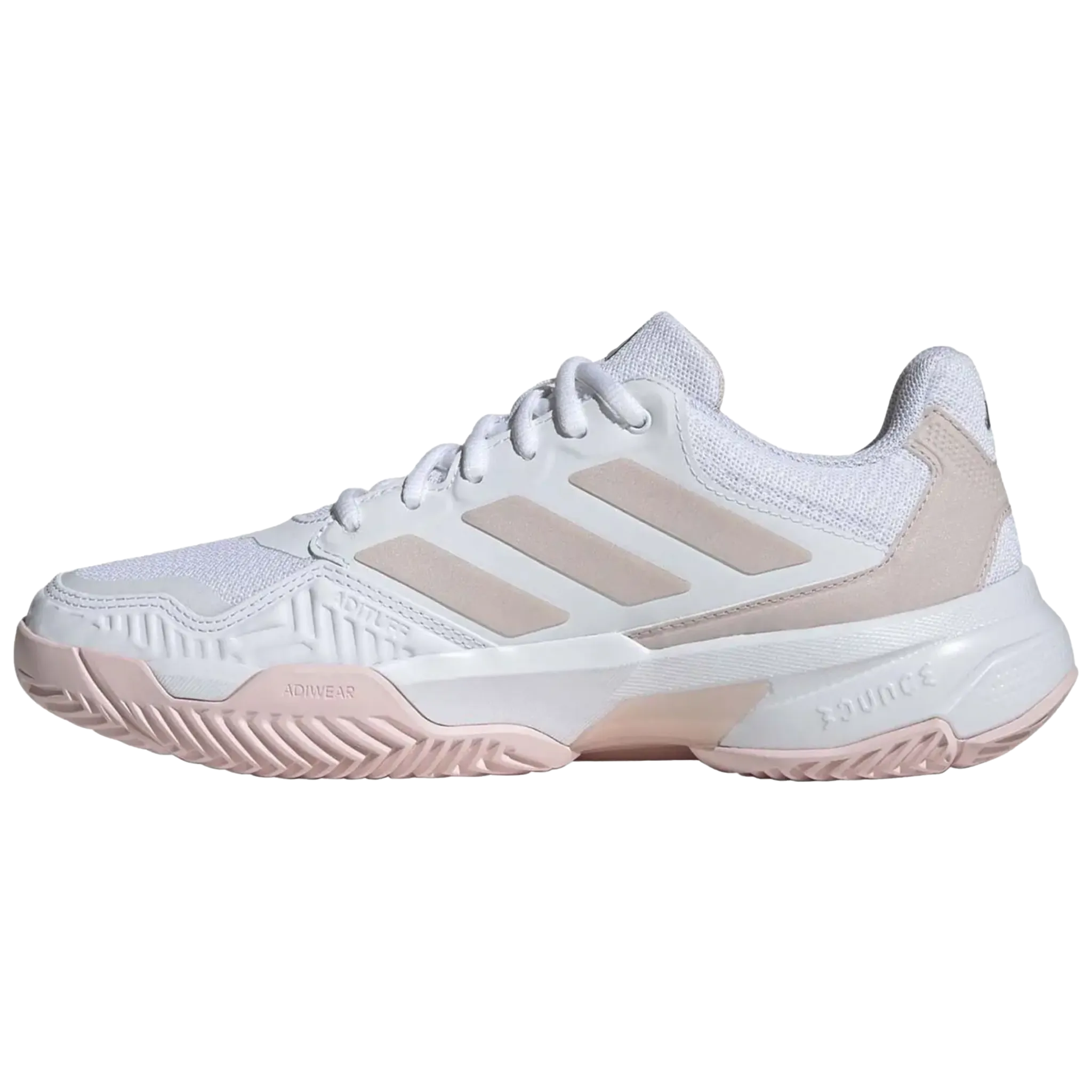 Adidas Women's Courtjam Control 3 White/Sandy Pink Metallic/Sandy Pink