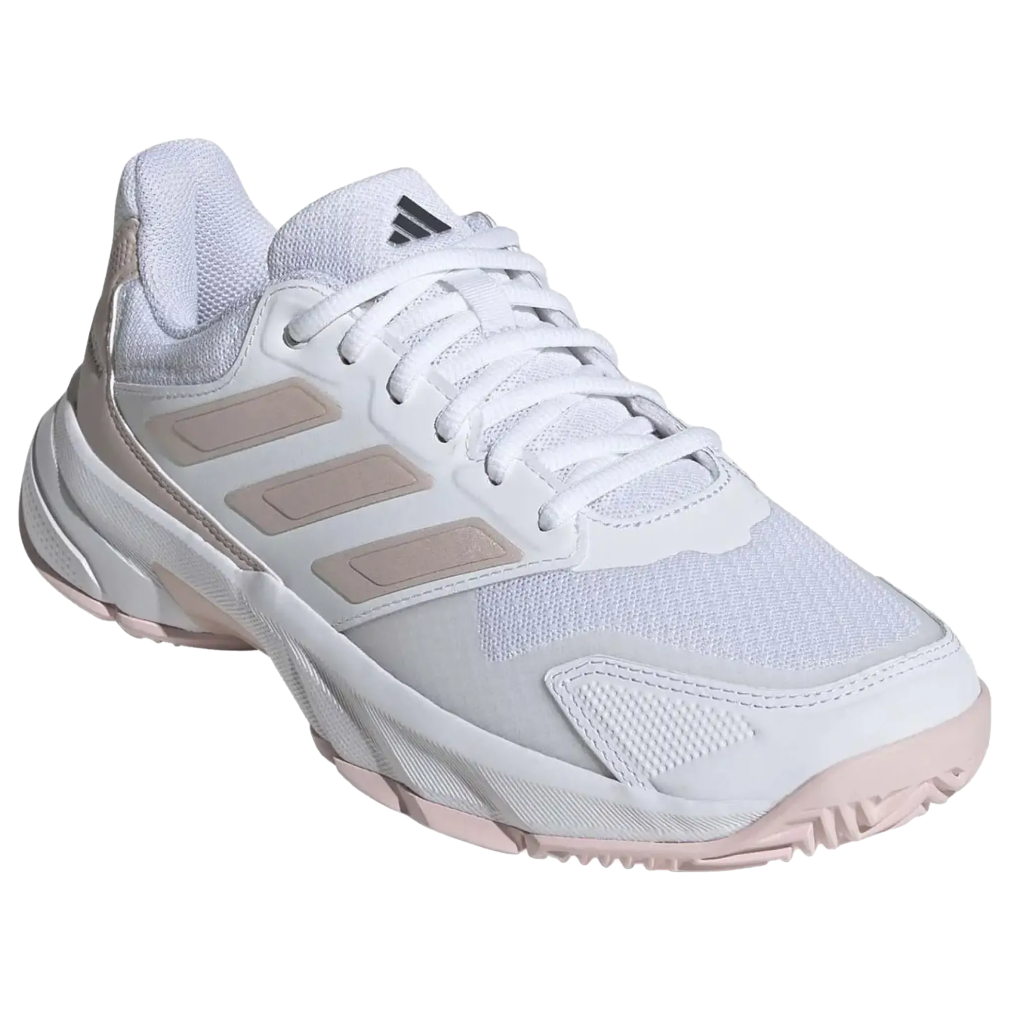 Adidas Women's Courtjam Control 3 White/Sandy Pink Metallic/Sandy Pink