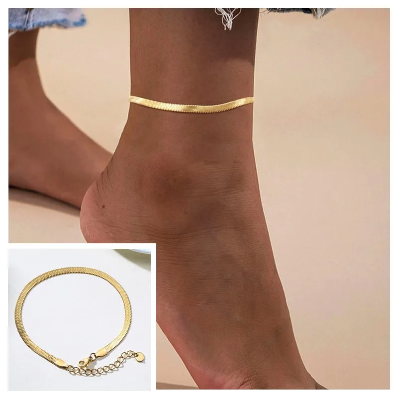 Adjustable Hypoallergenic Snake Chain Anklet