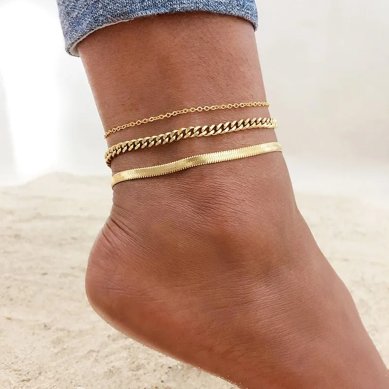 Adjustable Hypoallergenic Snake Chain Anklet