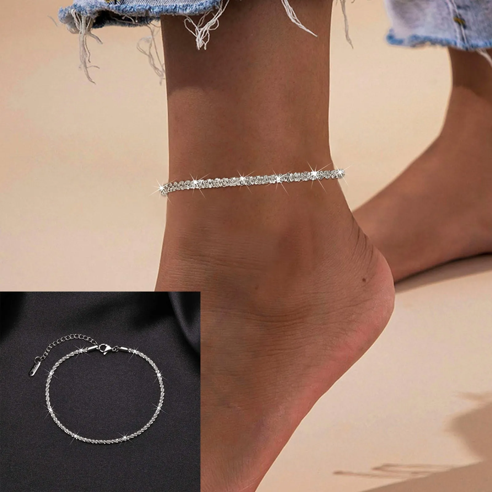 Adjustable Hypoallergenic Snake Chain Anklet