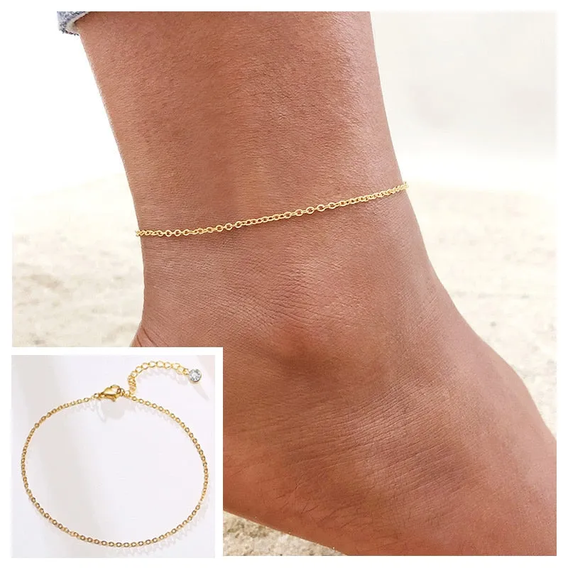 Adjustable Hypoallergenic Snake Chain Anklet