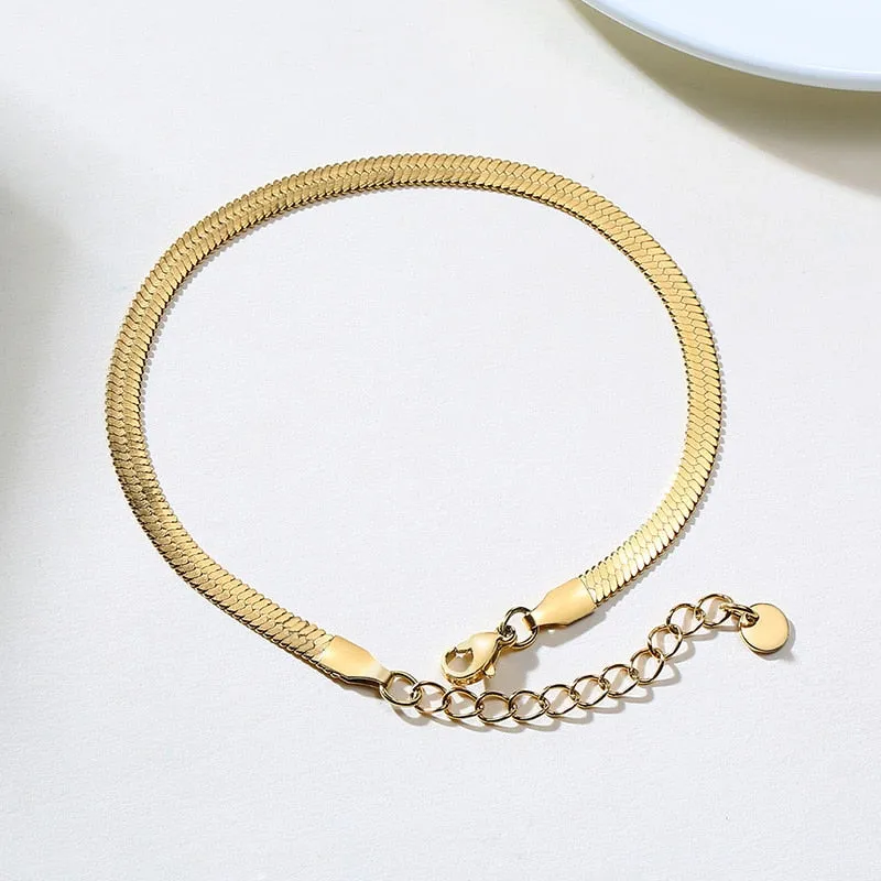 Adjustable Hypoallergenic Snake Chain Anklet
