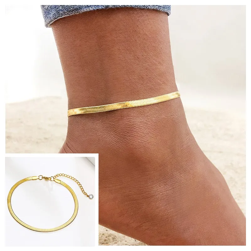 Adjustable Hypoallergenic Snake Chain Anklet
