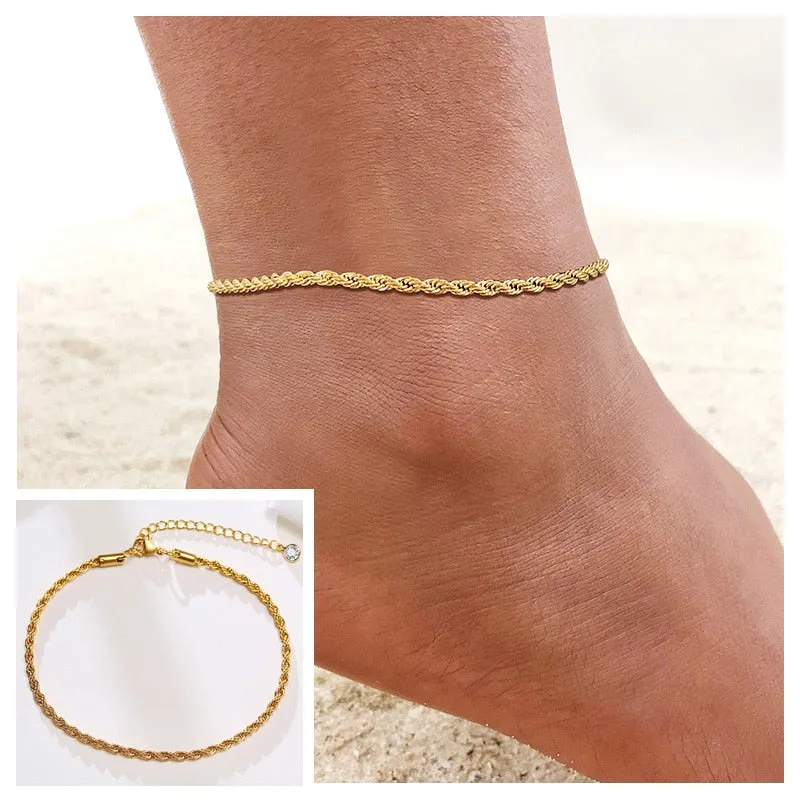Adjustable Hypoallergenic Snake Chain Anklet