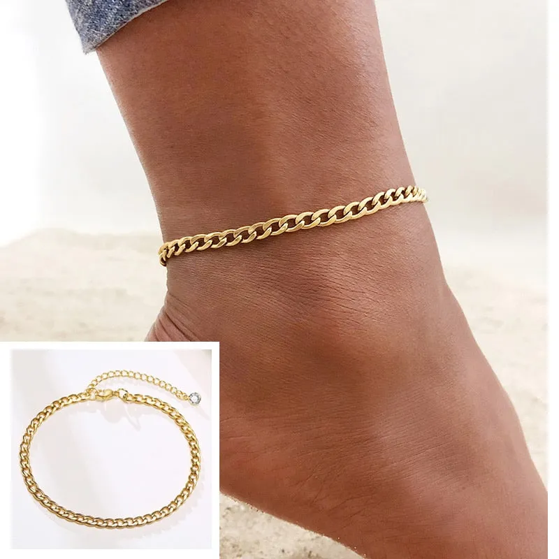 Adjustable Hypoallergenic Snake Chain Anklet