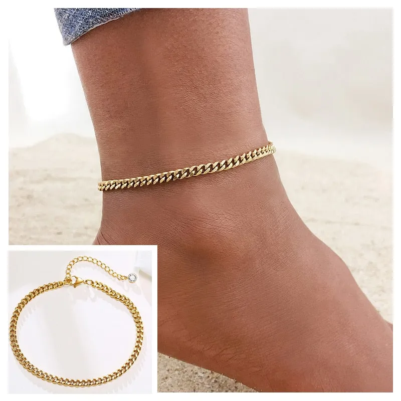Adjustable Hypoallergenic Snake Chain Anklet