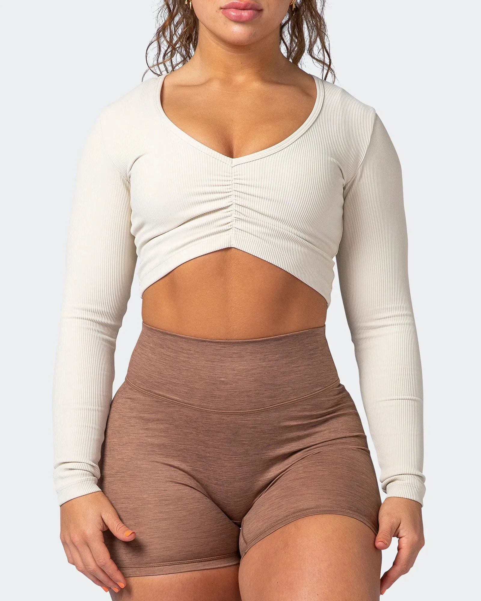 Align Cropped Rib Top - Cream