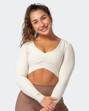 Align Cropped Rib Top - Cream