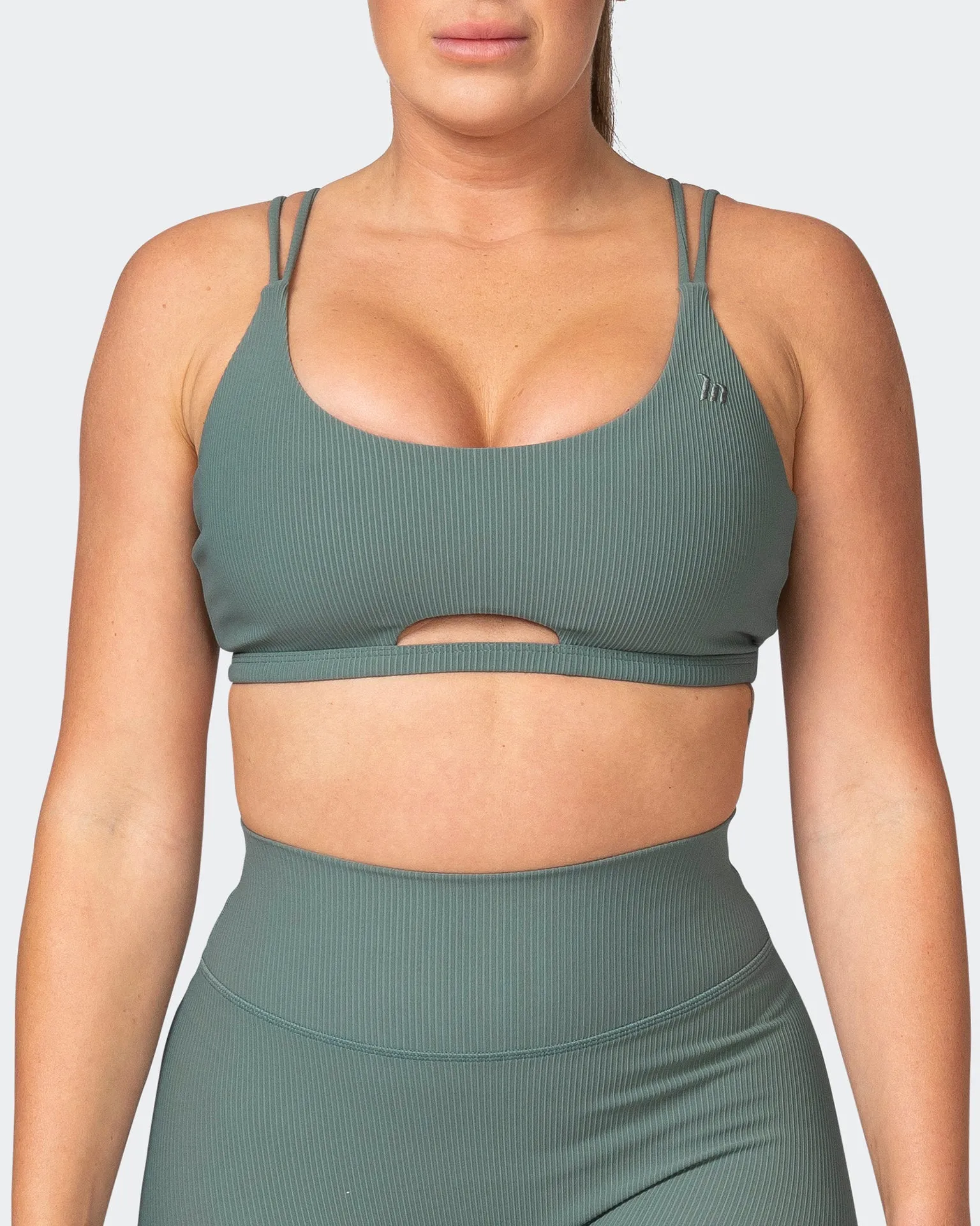 All Day Rib Bralette - Olive Smoke