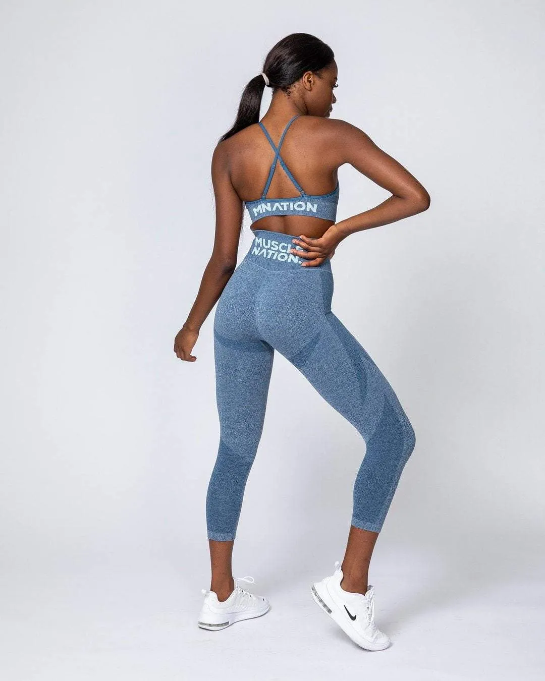 All Day Strap Seamless Bra - Navy Marl