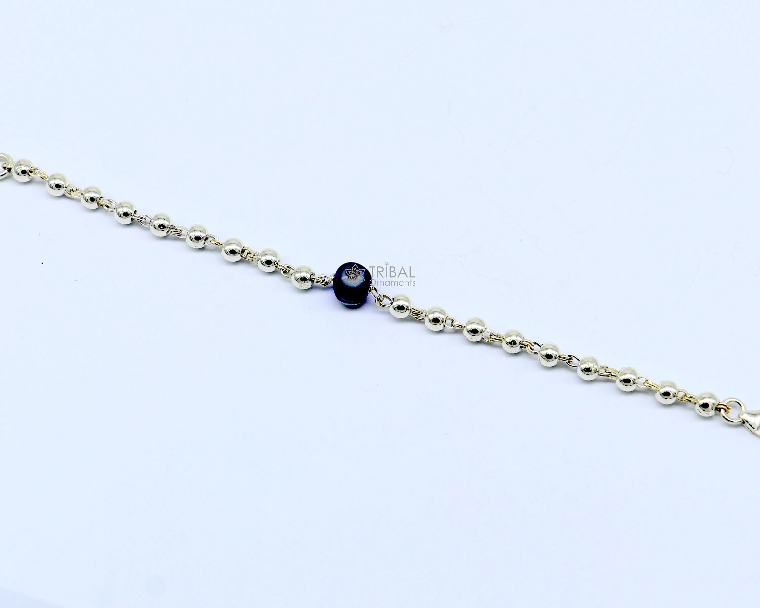 All sizes evil eye with 925 sterling silver beaded bracelet or anklet for girls and kids/your baby, silver Nazariya/nazarbattu bbr502