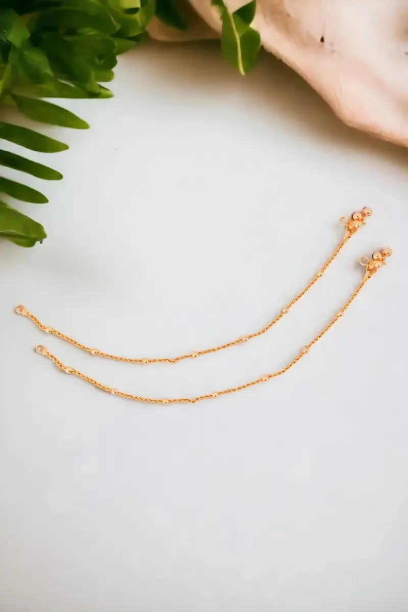 Antique Delicate Gold Plated Anklets for Women (Gold,10 Inch,1)