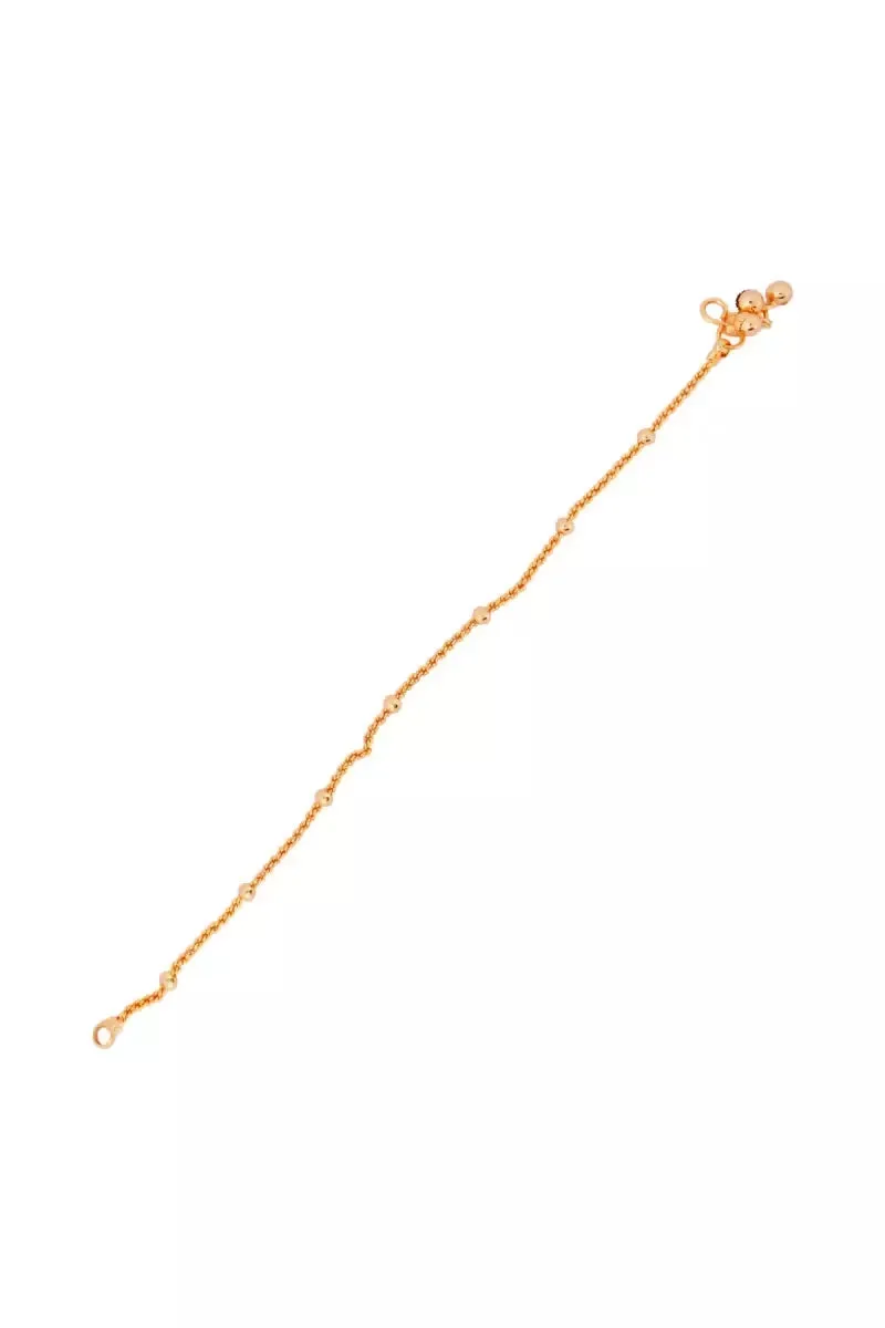 Antique Delicate Gold Plated Anklets for Women (Gold,10 Inch,1)