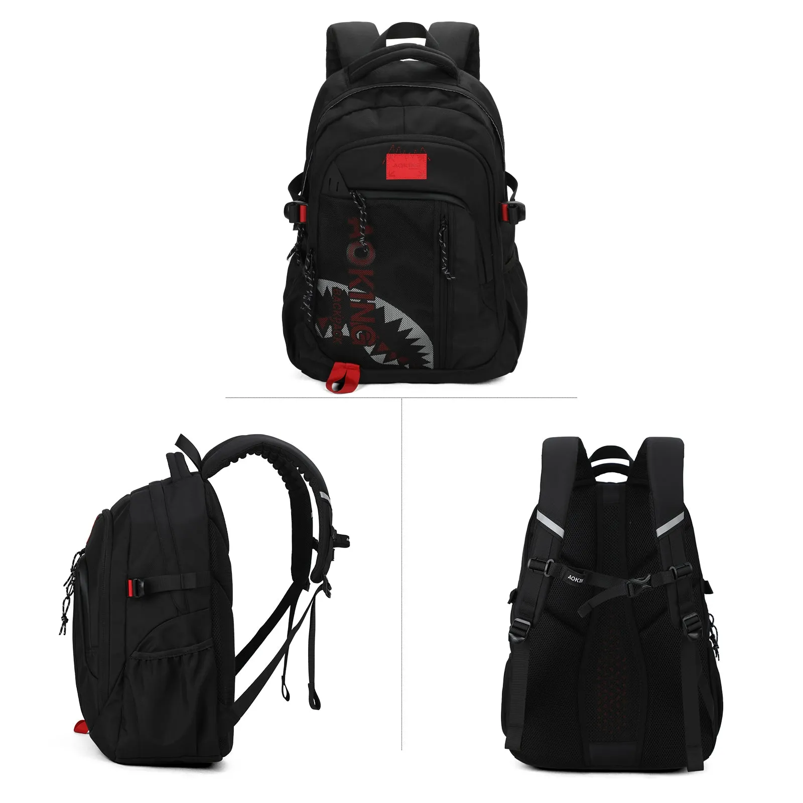 Aoking Backpack Big Shark Casual Backpack Student Bag XN3358
