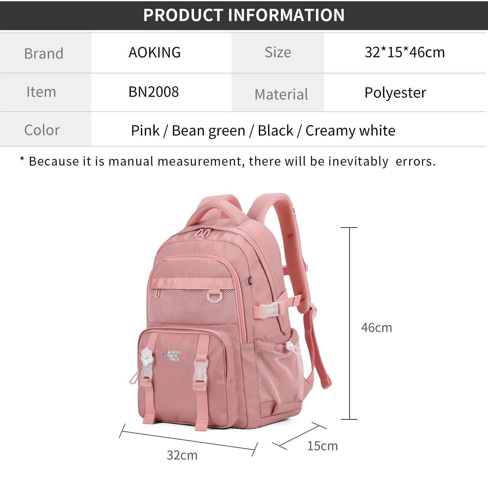 Aoking Casual Lightweight School Backpack BN2008