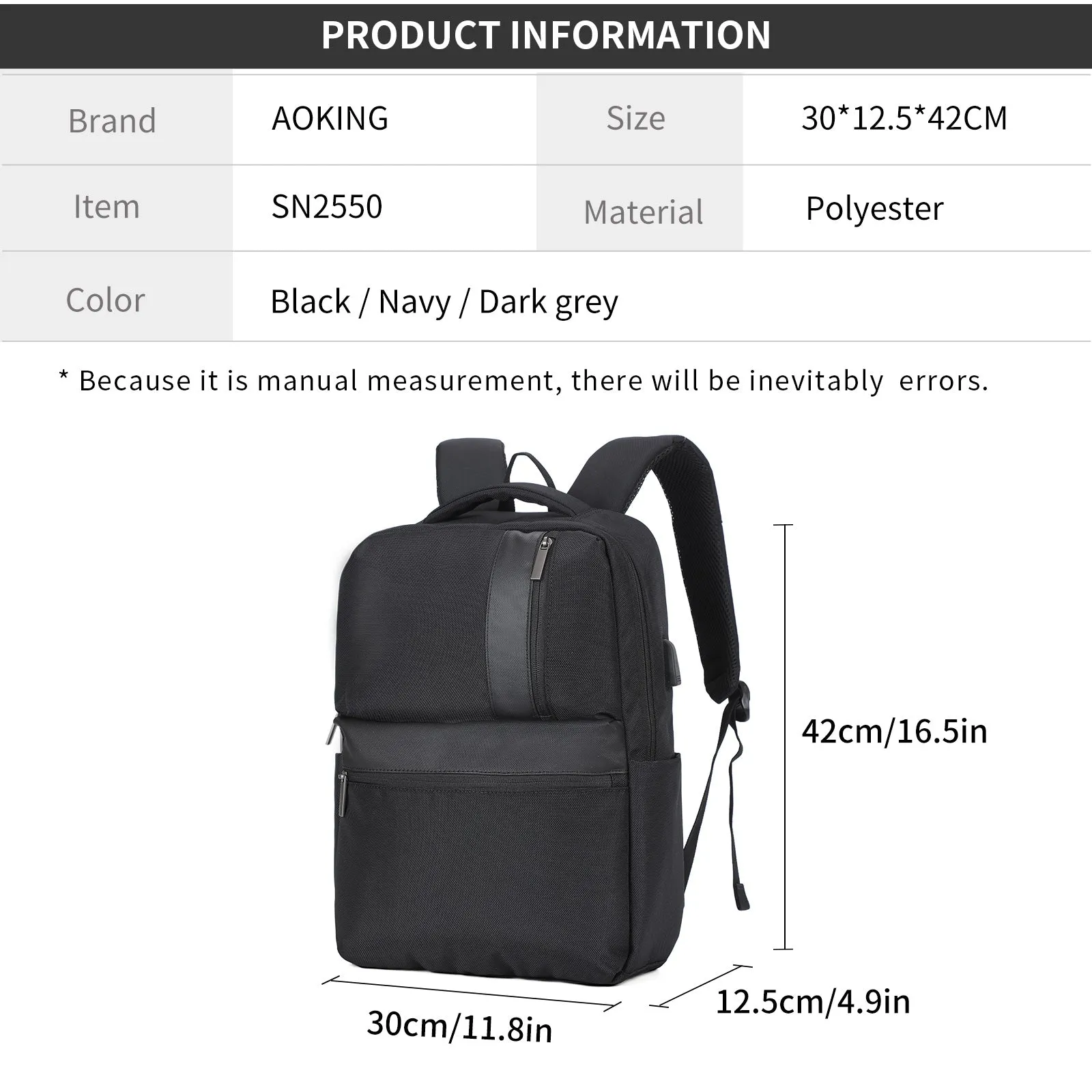 Aoking Fashion Backpack Laptop Business Backpack SN2550