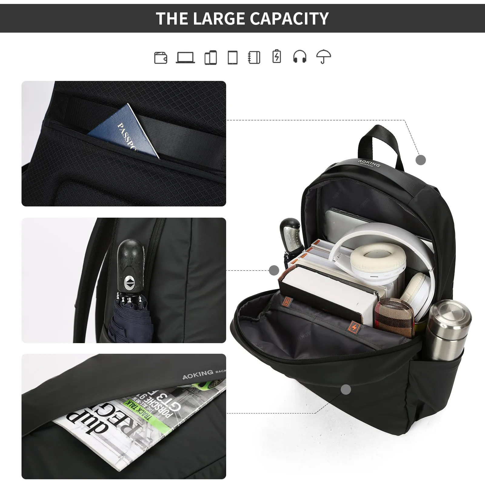 Aoking Fashion Backpack Laptop Business Backpack SN4005-5