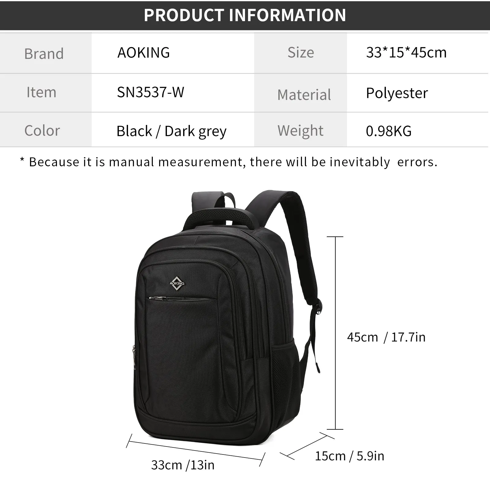 Aoking Laptop Business Backpack SN3537-W