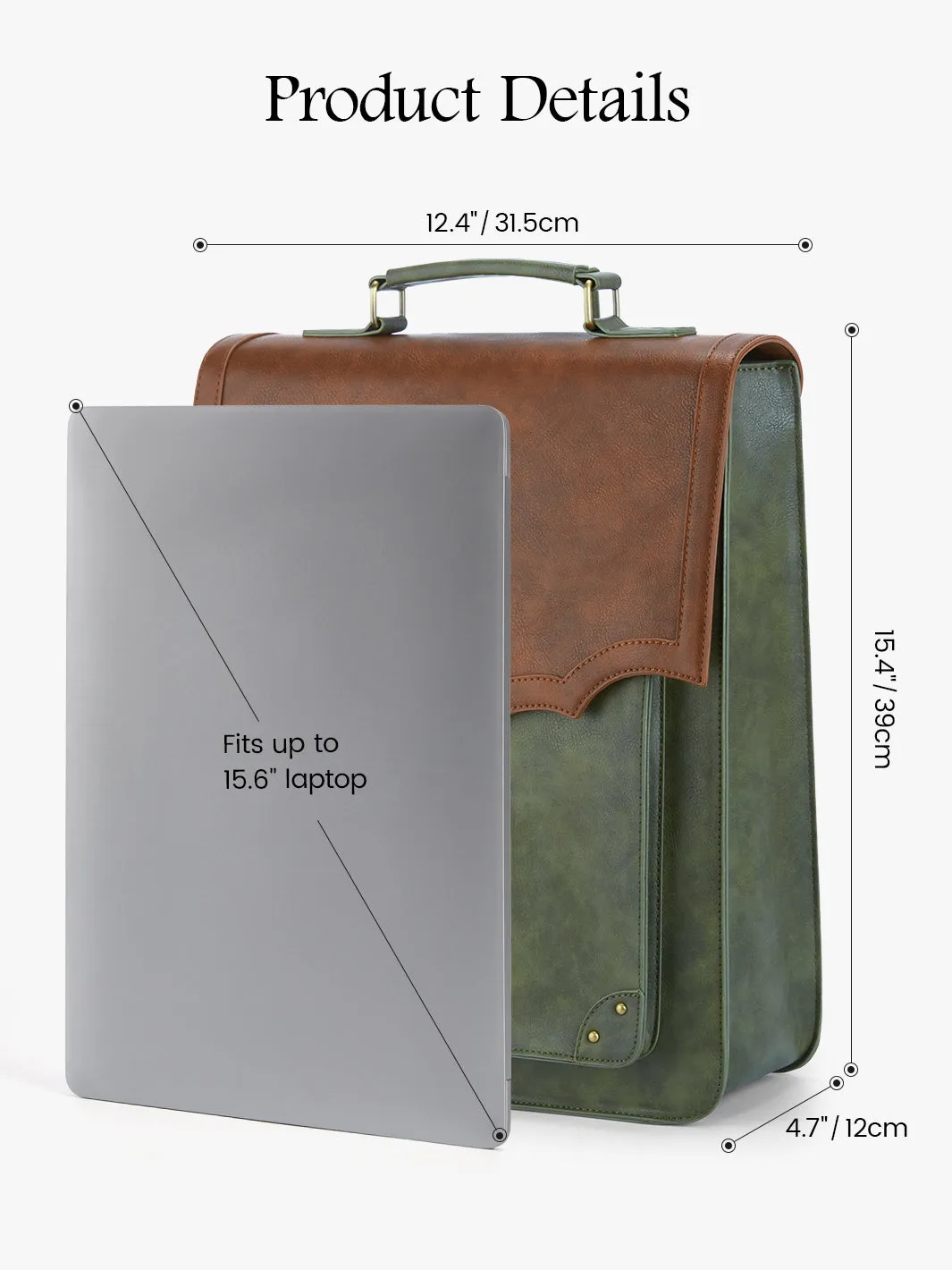 Aria Vintage Backpack for Laptops 11-15.6 Inches